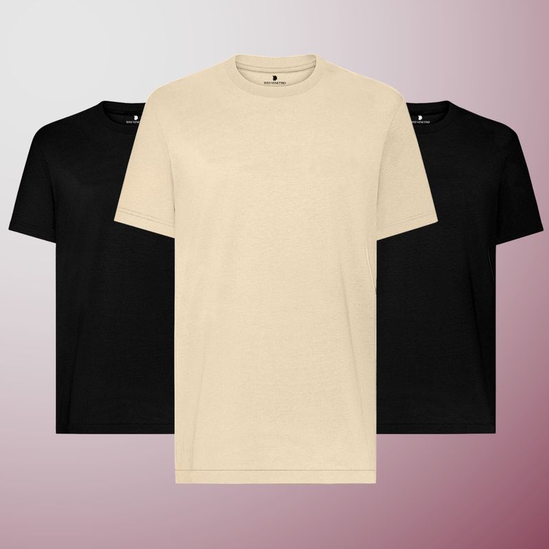 HOGARETO - Set x 3 Camisetas Básica Hombre Tito Venettio Algodón Pima Peruano