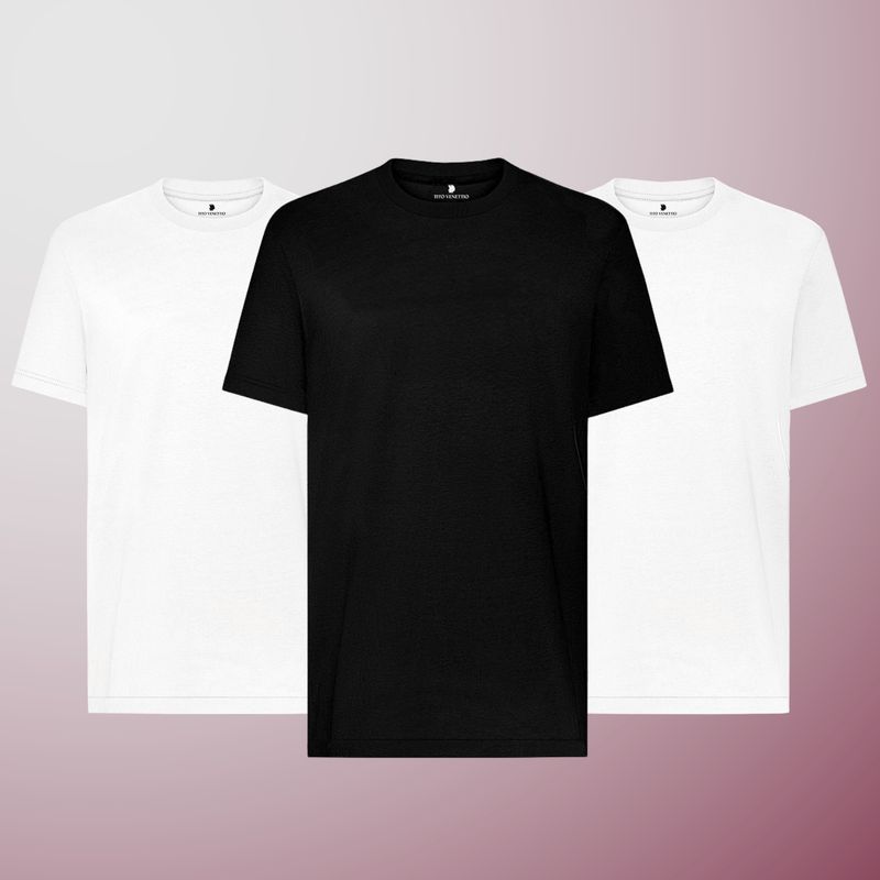 HOGARETO - Set x 3 Camisetas Básica Hombre Tito Venettio Algodón Pima Peruano