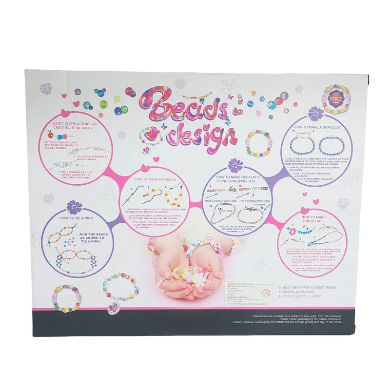 GENERICO - Set Kit Para Hacer Pulseras Collares Anillos Multicolor Niña