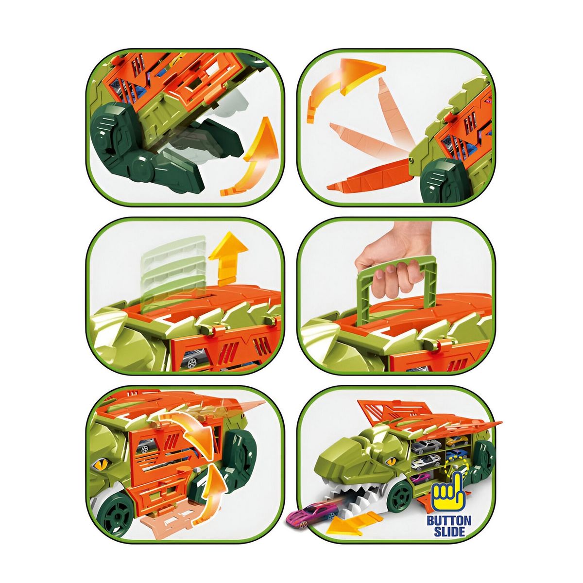 GENERICO - Pista De Carros Garage Catapulta Dinosaurio Rex Juguete Niño