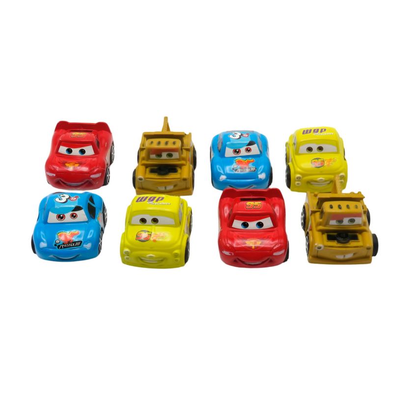 GENERICO - Coleccion Carros Rayo Mcqueen Cars De Cuerda X 8 Unidades