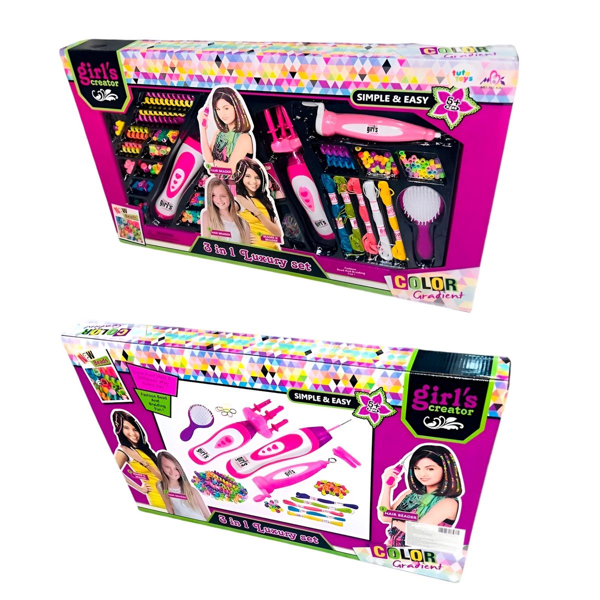 GENERICO - Set Kit Para Hacer Pulseras Y Peinados Trenzas Profesional