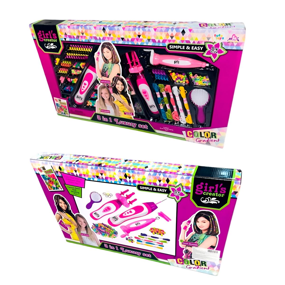 GENERICO - Set Kit Para Hacer Pulseras Y Peinados Trenzas Profesional