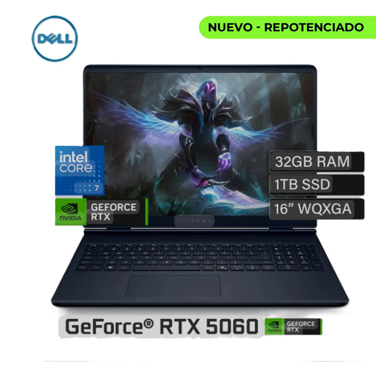 DELL - PORTATIL GAMER ALIENWARE 16 AURORA	I7 240H - RAM 32GB - SSD 1TB - RTX 5060 8GB - 16 2,5K 165HZ