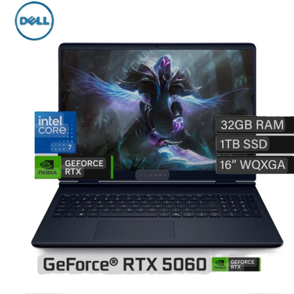 DELL - PORTATIL GAMER ALIENWARE 16 AURORA	I7 240H - RAM 32GB - SSD 1TB - RTX 5060 8GB - 16 2,5K 165HZ