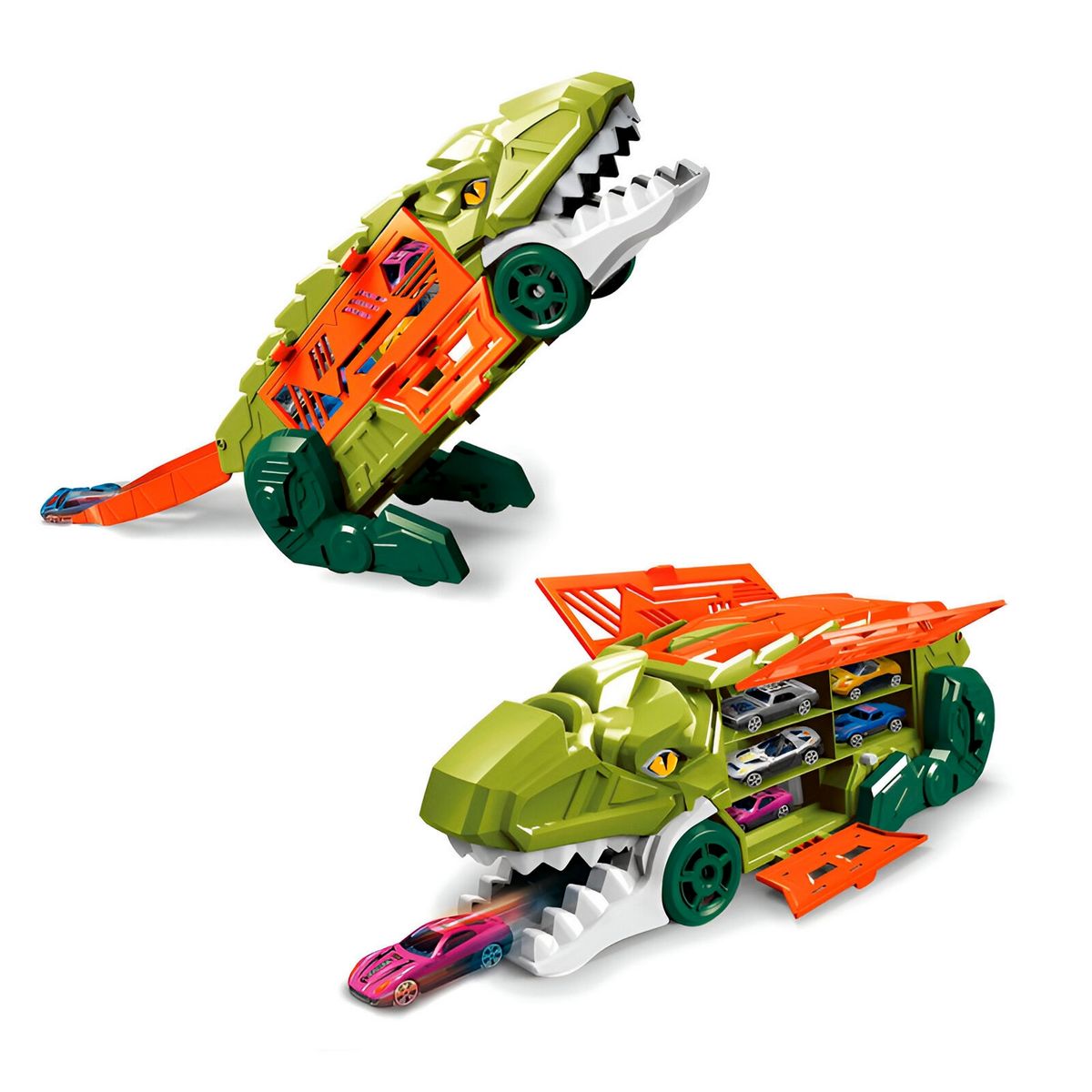 GENERICO - Pista De Carros Garage Catapulta Dinosaurio Rex Juguete Niño