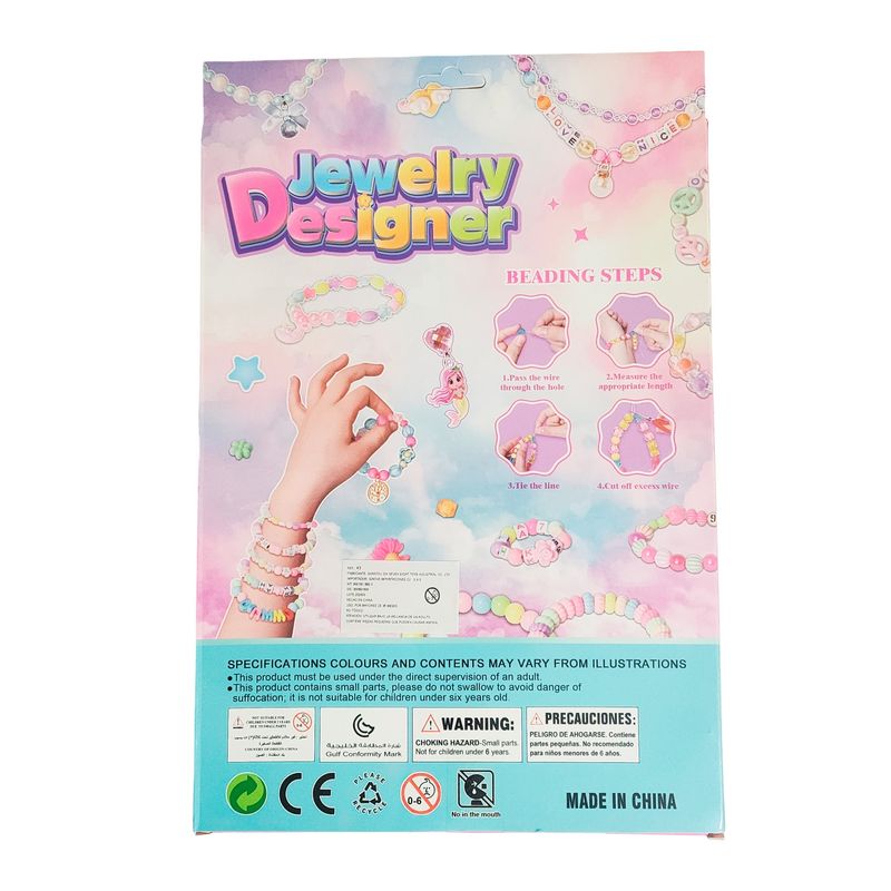 GENERICO - Set Kit Para Hacer Pulseras Collares Anillos Letras Niña