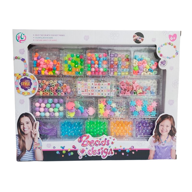 GENERICO - Set Kit Para Hacer Pulseras Collares Anillos Multicolor Niña
