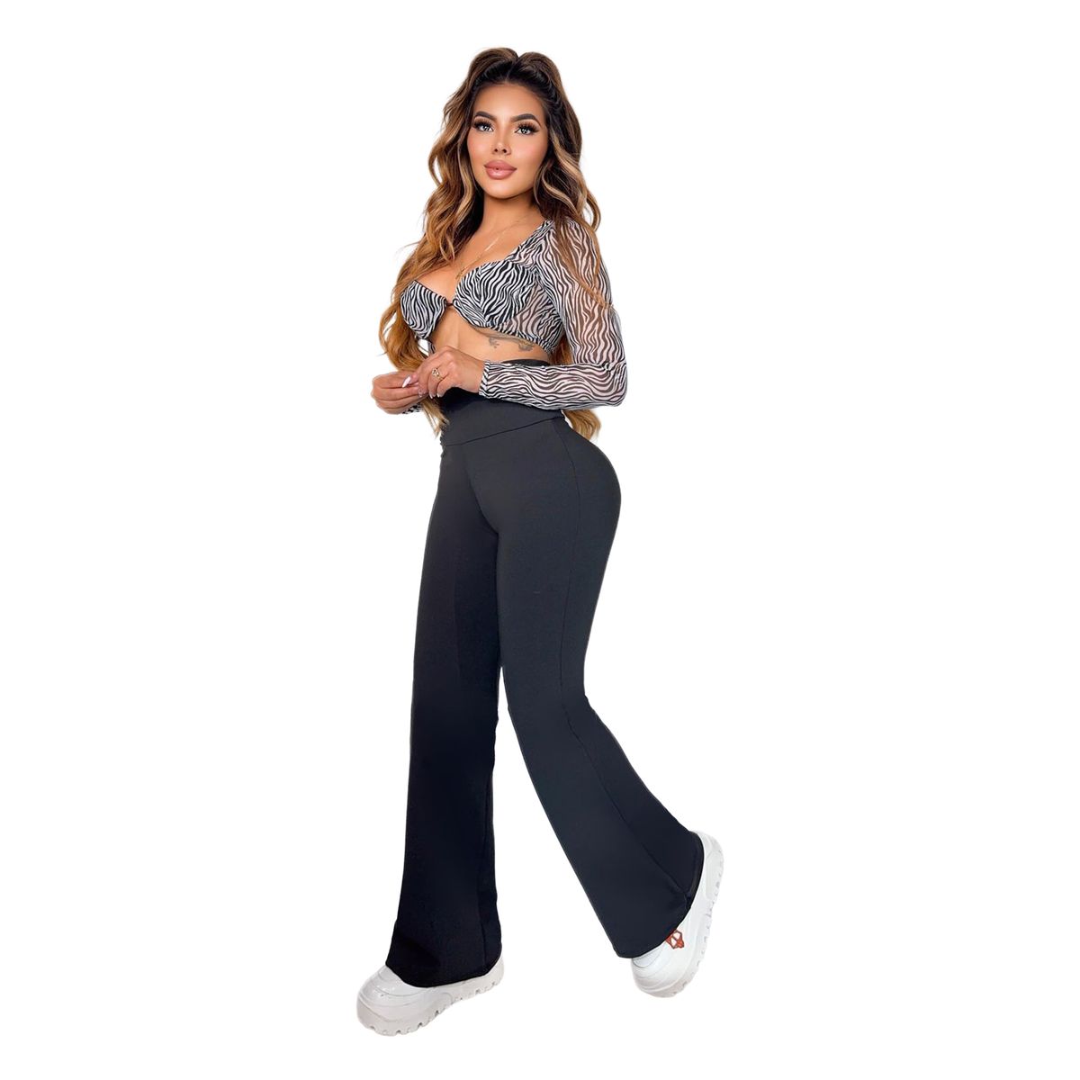 SYK - Leggins Pantalon Suplex Tiro Alto Bota Campana