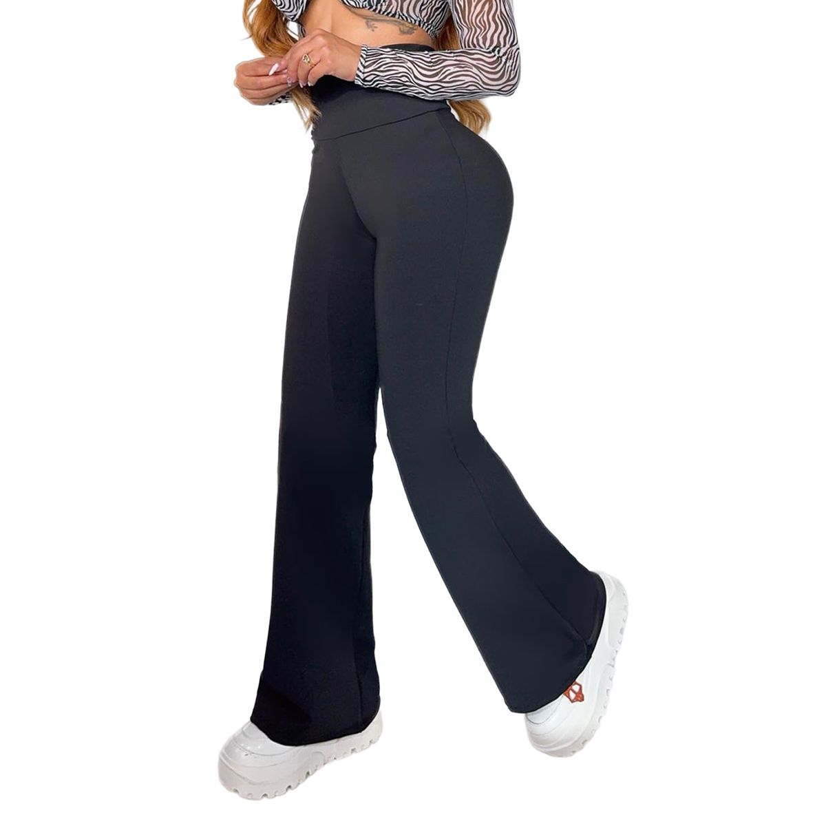 SYK - Leggins Pantalon Suplex Tiro Alto Bota Campana