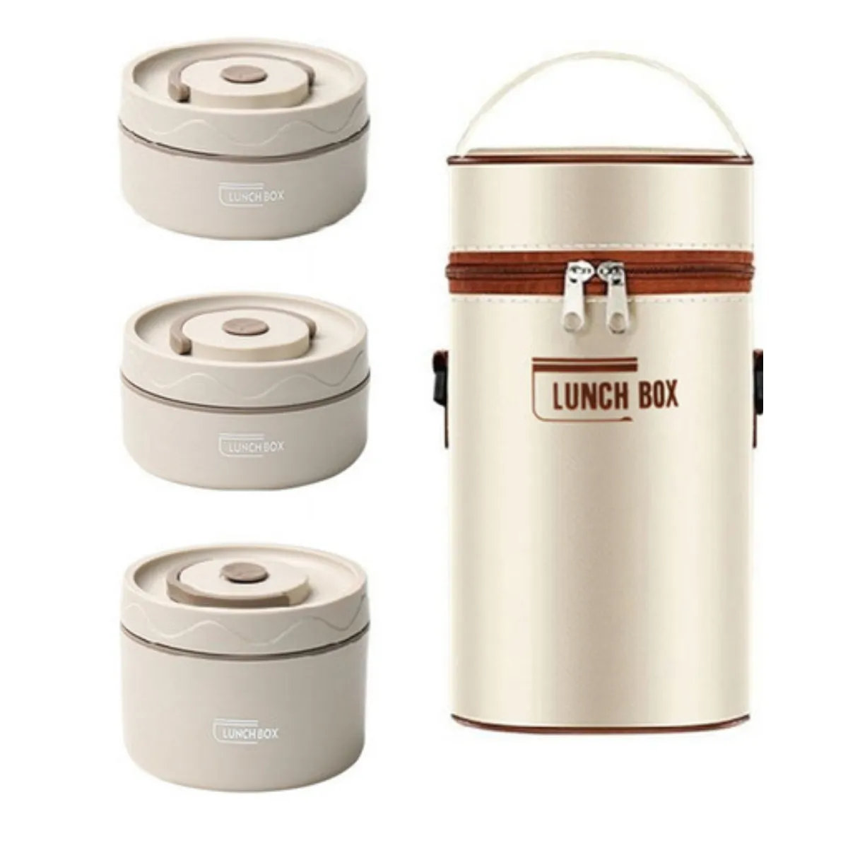 MILOPTS - Lunch Box Lonchera Térmica Portacomidas Acero Inoxidable X 3