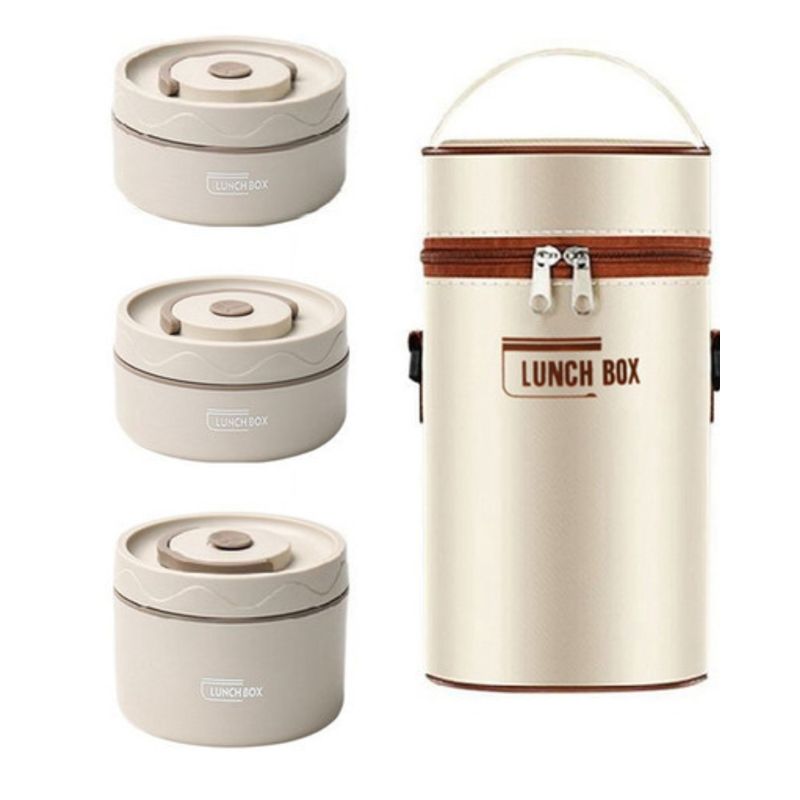 MILOPTS - Lunch Box Lonchera Térmica Portacomidas Acero Inoxidable X 3