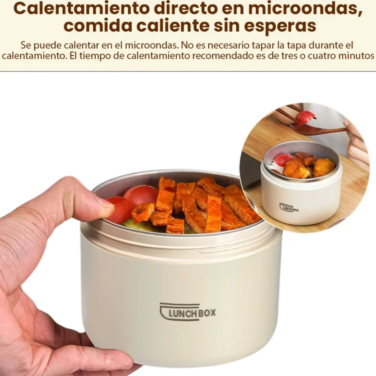 MILOPTS - Lunch Box Lonchera Térmica Portacomidas Acero Inoxidable X 3