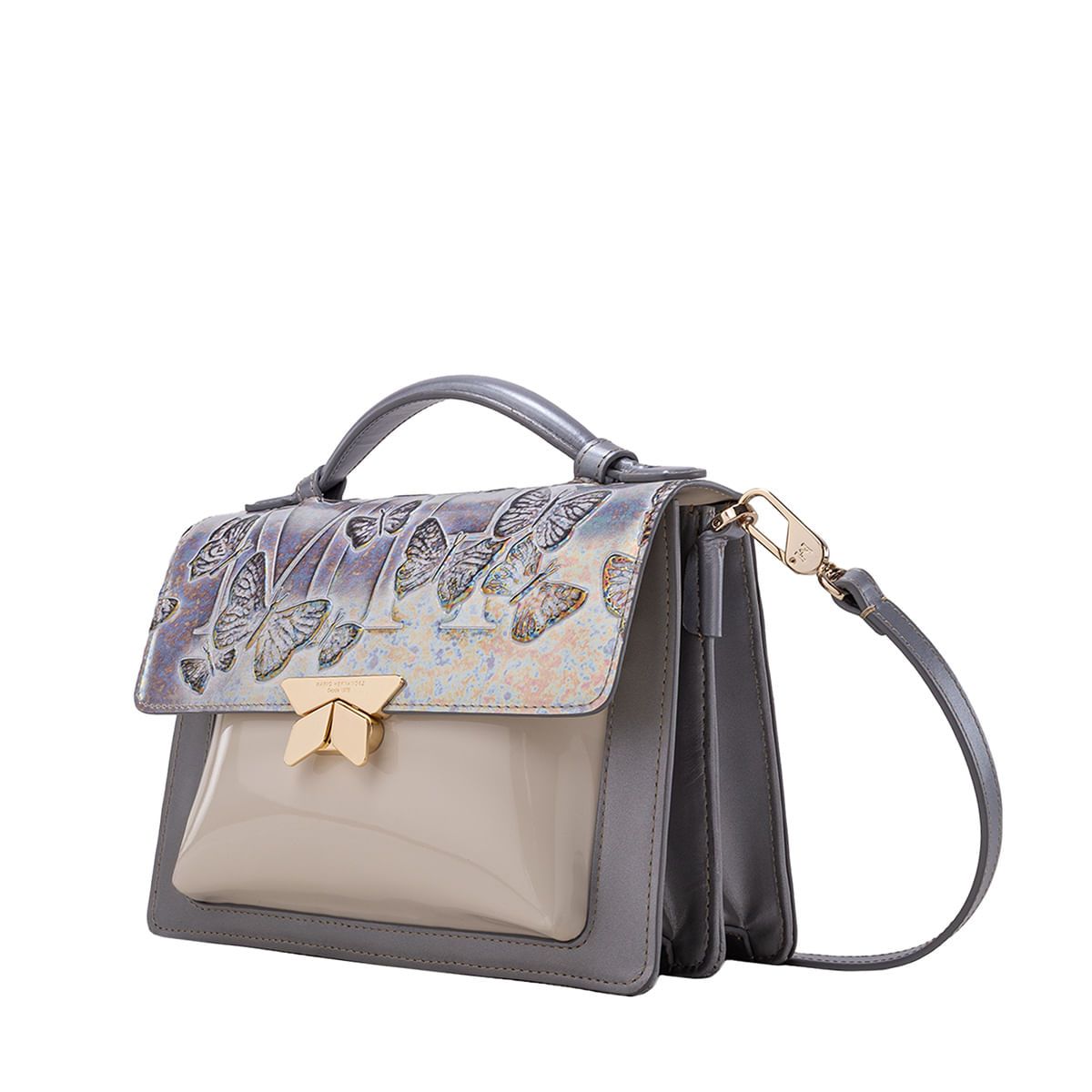 MARIO HERNANDEZ - Manos Libres Lucia Con Manija Gris Mariposas