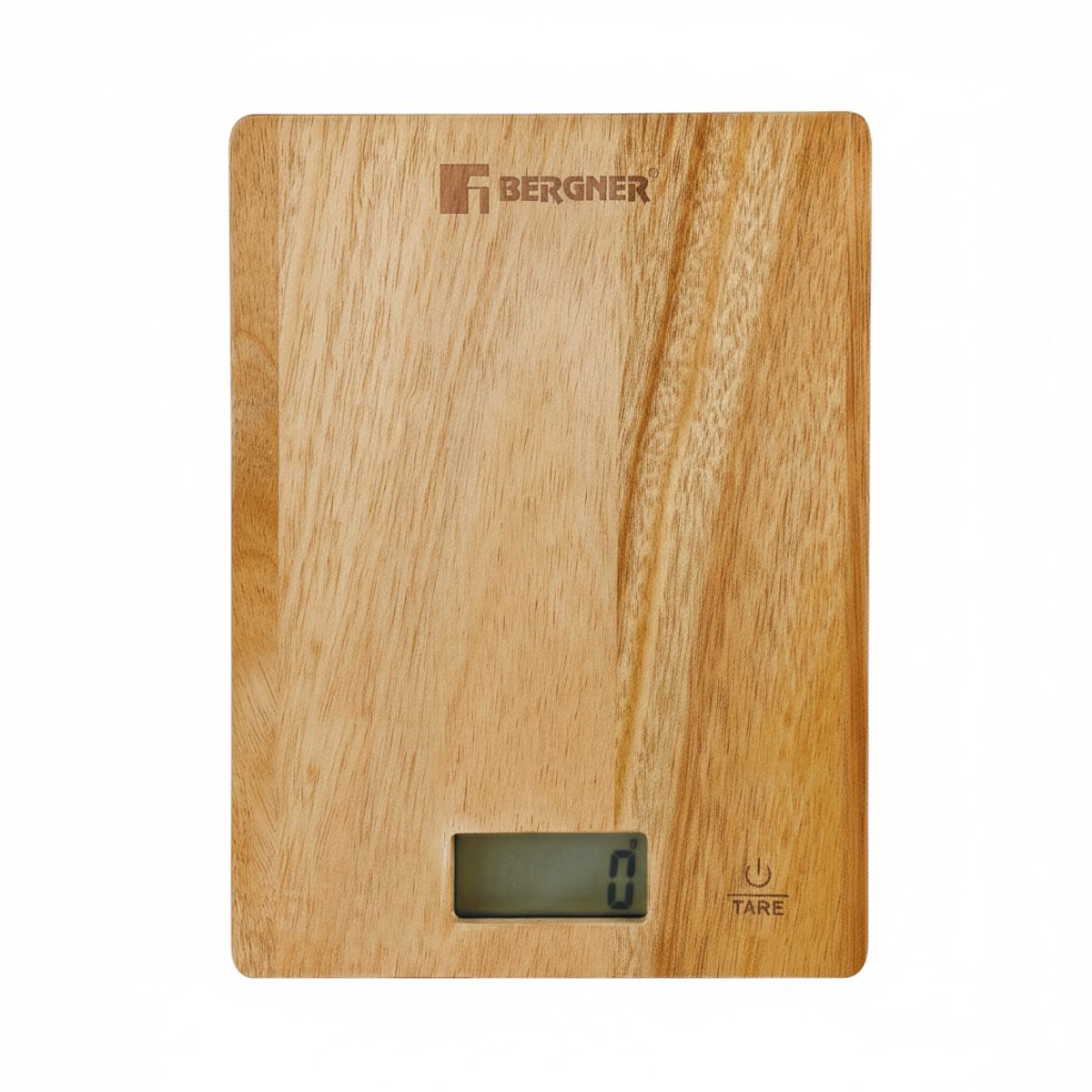 BERGNER - Báscula de Cocina Electrónica Digital  Madera de Acacia Natural