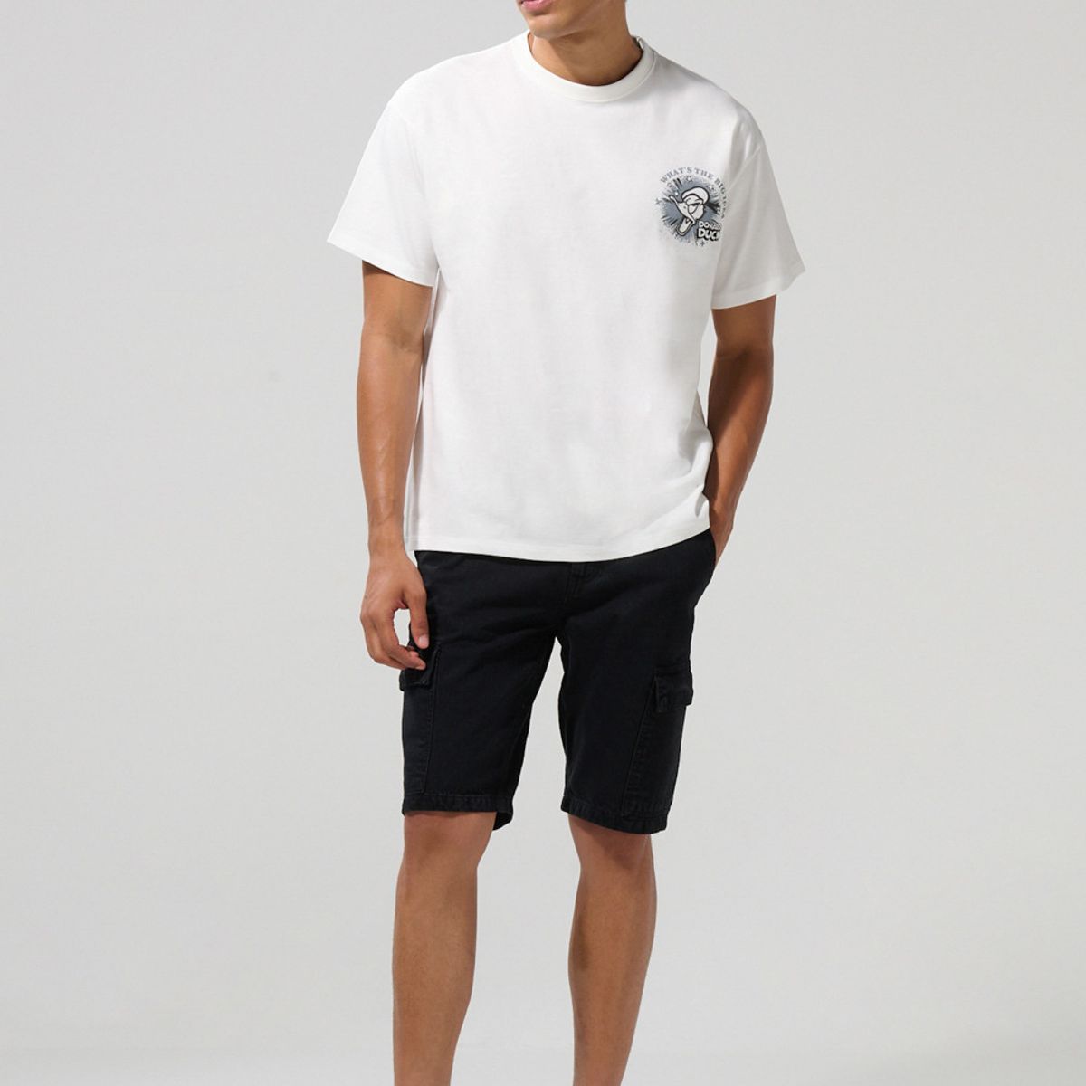 KOAJ - KOAJ Camiseta oversize crema manga corta de Mickey & Friends Hombre