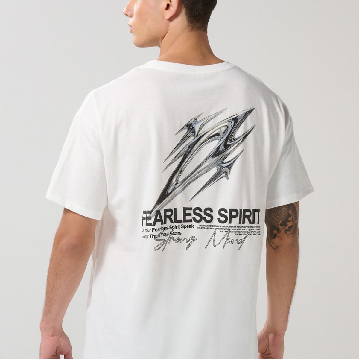 KOAJ - KOAJ Camiseta unicolor oversize manga corta estampada en alg Hombre