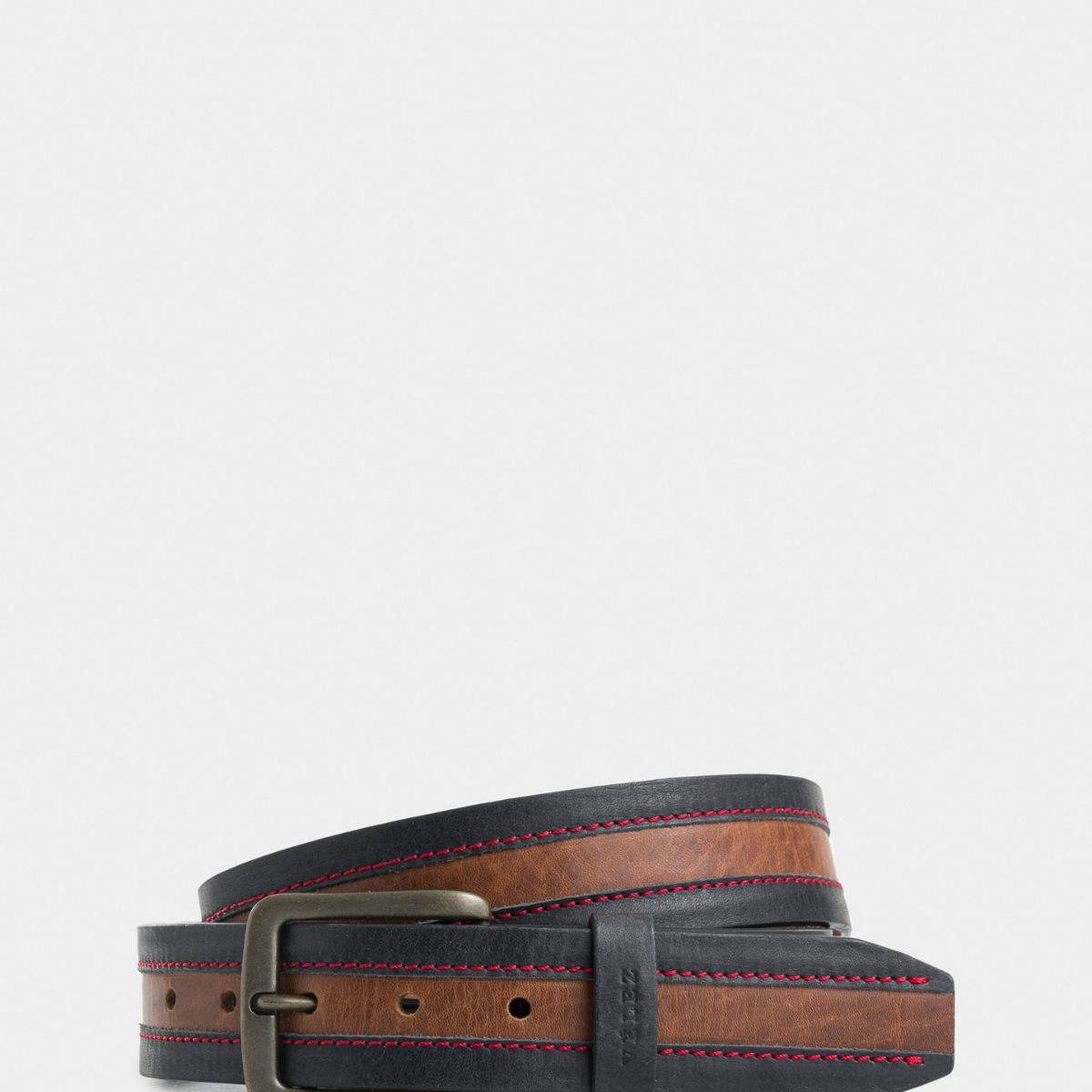 VELEZ - Vélez Cinturón Unifaz Soft Cuero Hombre Punta Trapecio Azul Oscuro