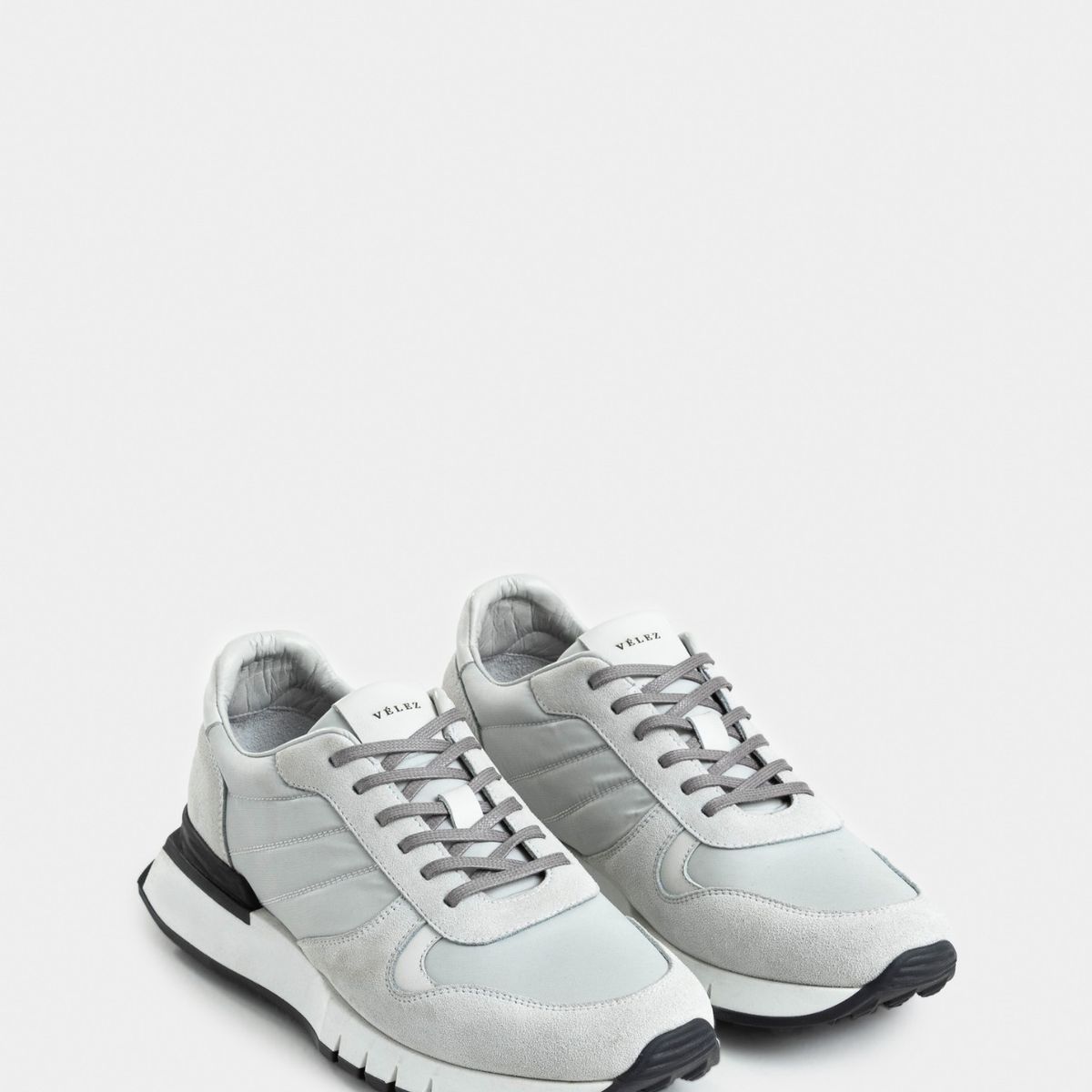 VELEZ - Vélez Tenis Azahar Cuero Gamuza Y Lona Hombre Tipo Deportivo Blanco