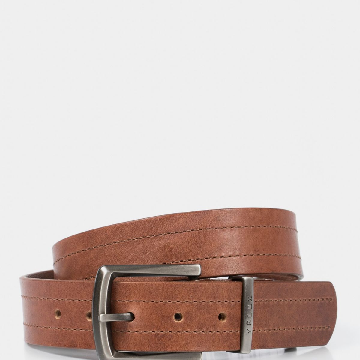 VELEZ - Vélez Cinturón Unifaz Coraje Cuero Hombre Pasador Metálico Miel