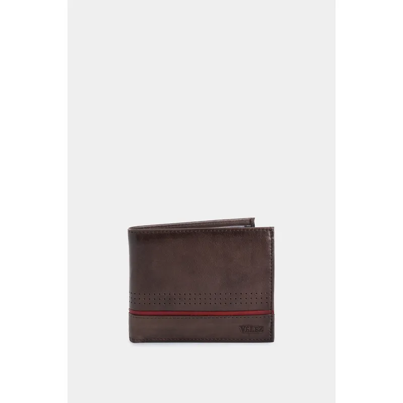 VELEZ - Vélez Billetera Kaleidos De Cuero Para Hombre Detalle Contraste