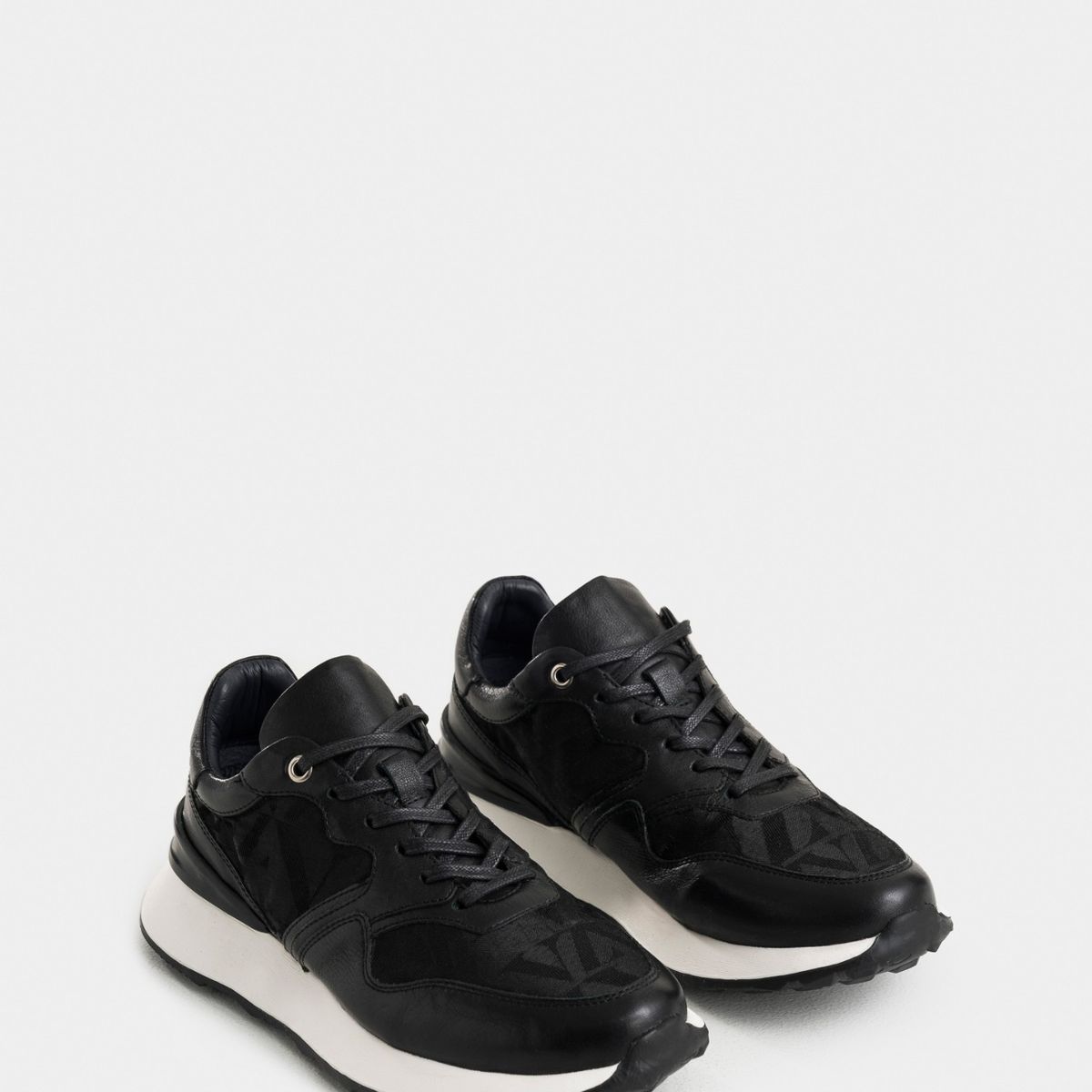 VELEZ - Vélez Tenis Garda De Cuero Para Hombre Detalles Jacquar Negro