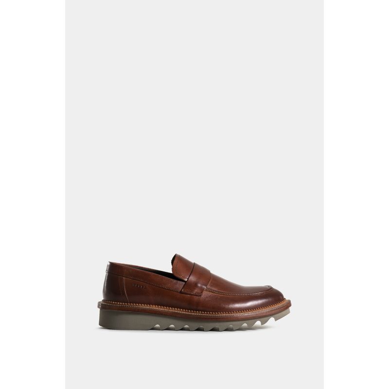 VELEZ - Vélez Mocasines Solar De Cuero Liso Para Hombre Suela Tractorada Miel