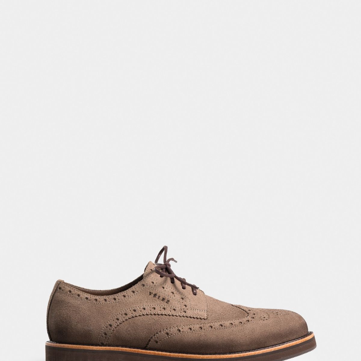 VELEZ - Vélez Zapatos Cordón Alessio Cuero Gamuza Hombre Escribiente Arena