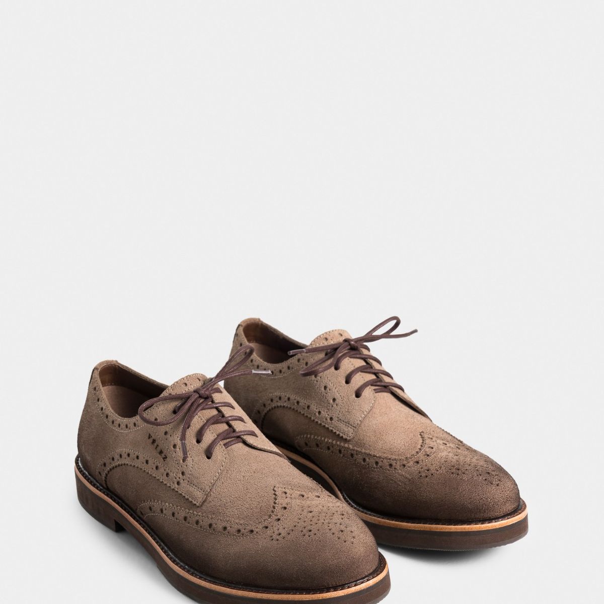 VELEZ - Vélez Zapatos Cordón Alessio Cuero Gamuza Hombre Escribiente Arena