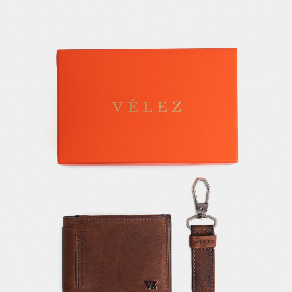 VELEZ - Vélez Kit Billetera Y Llavero De Cuero Vintage