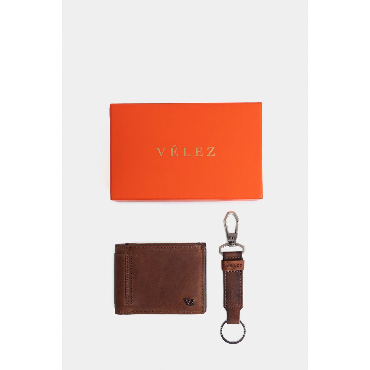 VELEZ - Vélez Kit Billetera Y Llavero De Cuero Vintage