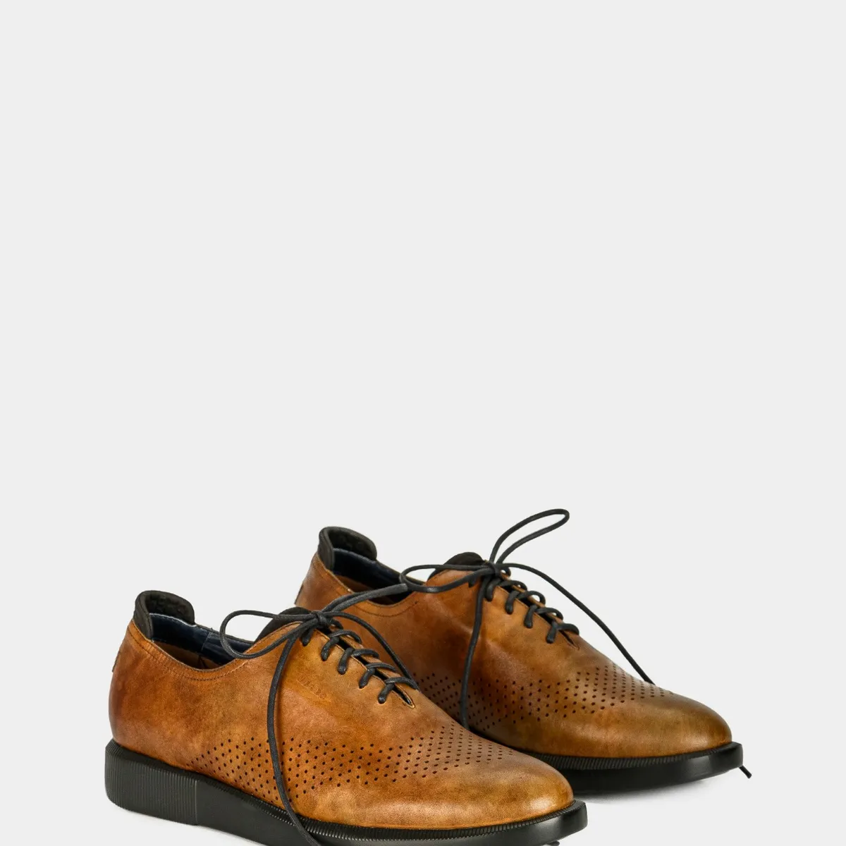 VELEZ - Vélez Zapatos Cordón Dalí De Cuero Para Hombre Vintage Cafe