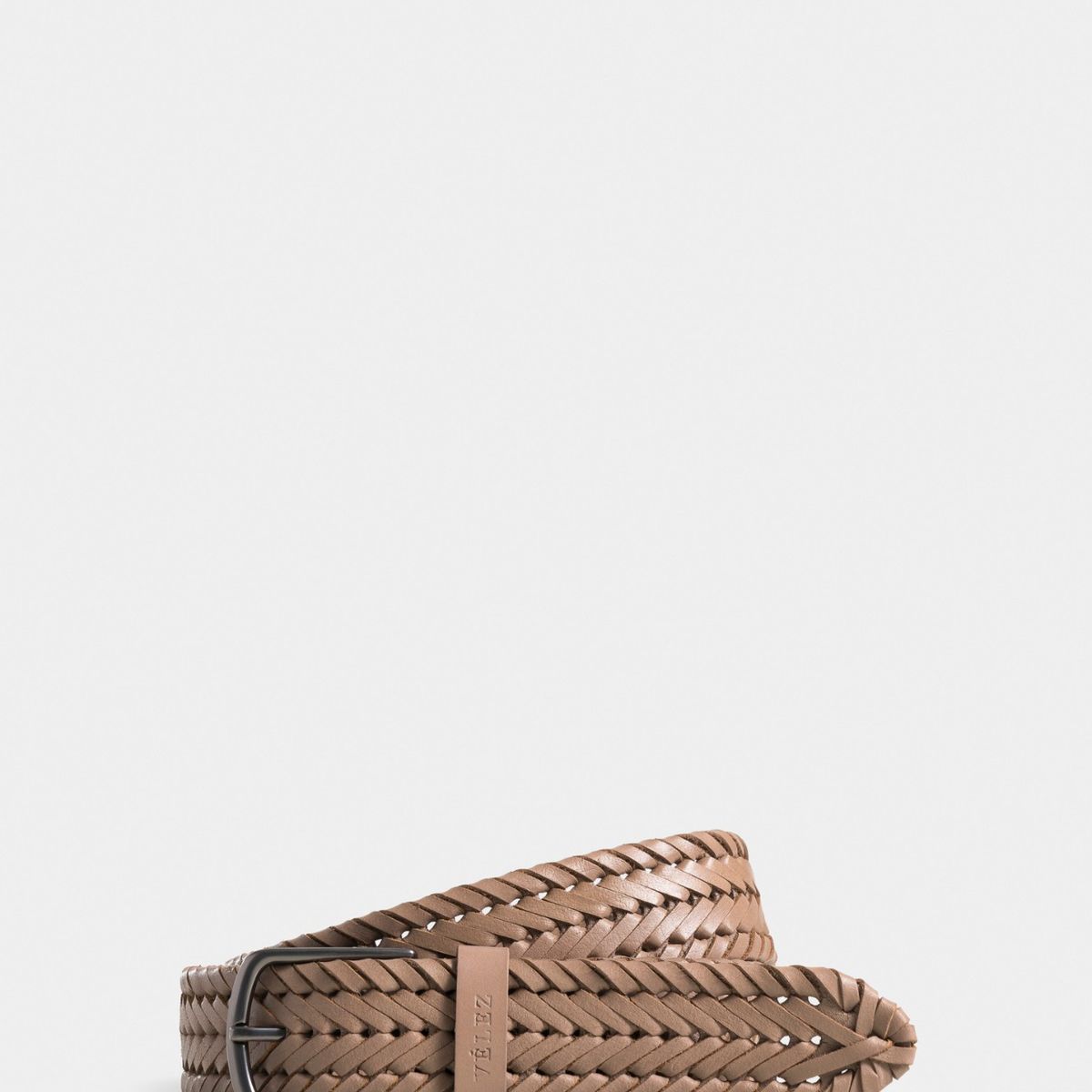 VELEZ - Vélez Cinturón Unifaz Petunia Cuero Hombre Tejido Trenzado Miel