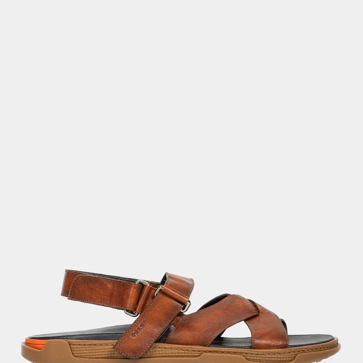 VELEZ - Vélez Sandalia Plana Monet Cuero Hombre Capellada Cruzada Miel