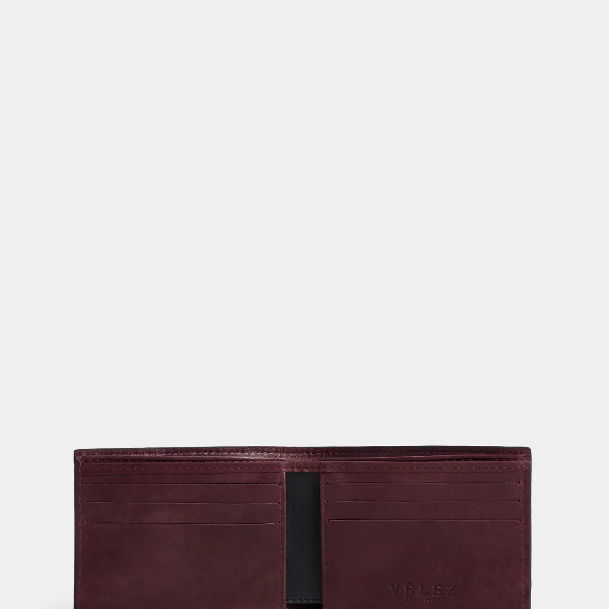 VELEZ - Vélez Billetera De Cuero Costuras Decorativas