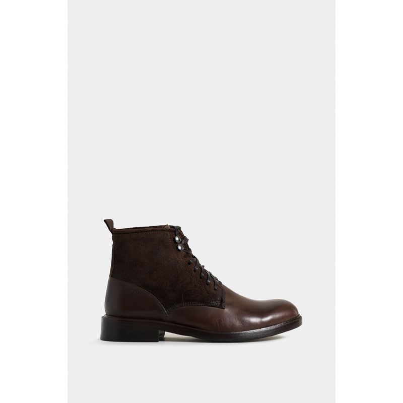 VELEZ - Vélez Botas Solar De Cuero Para Hombre Combinación De Texturas Cafe