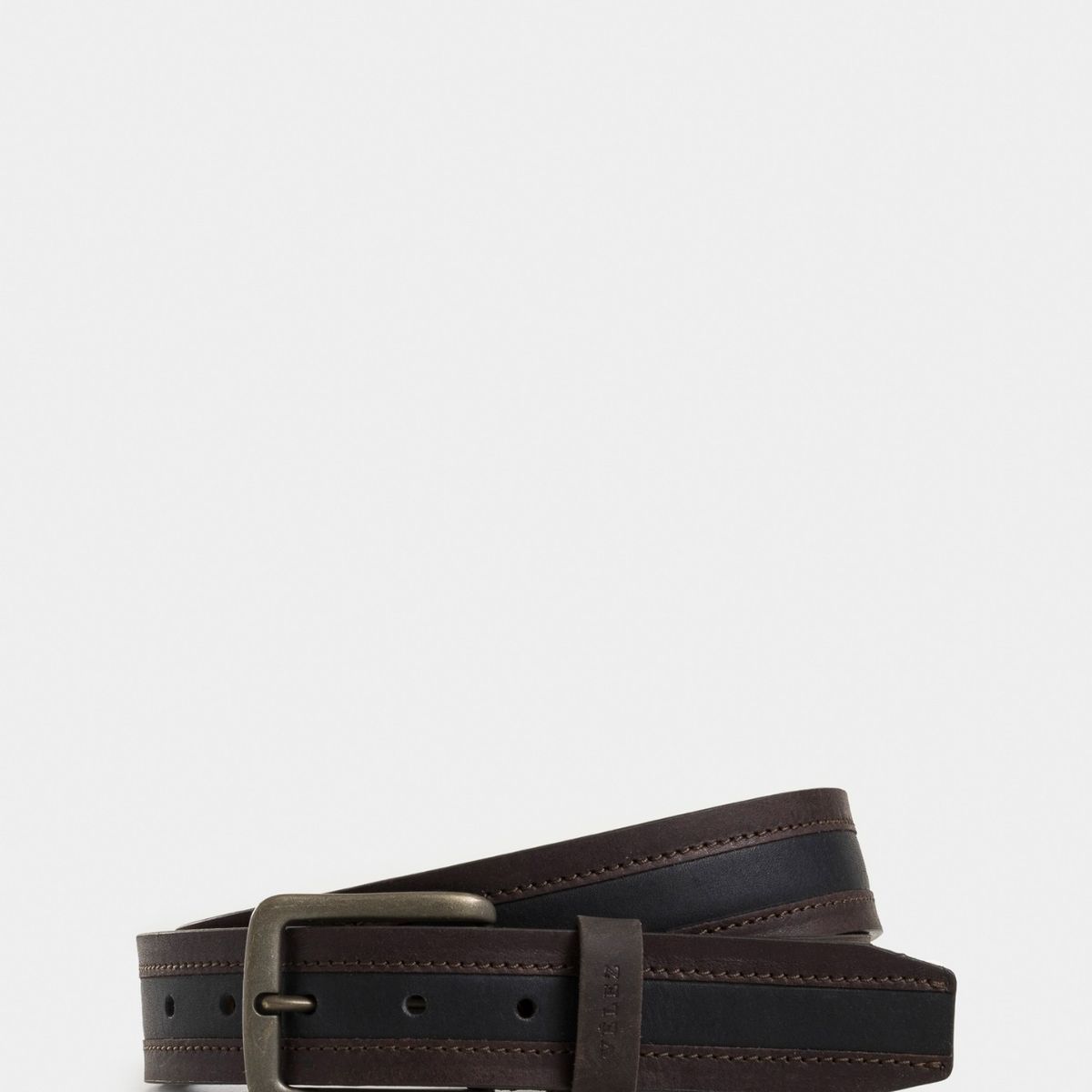 VELEZ - Vélez Cinturón Unifaz Soft De Cuero Para Hombre Punta Trapecio Cafe
