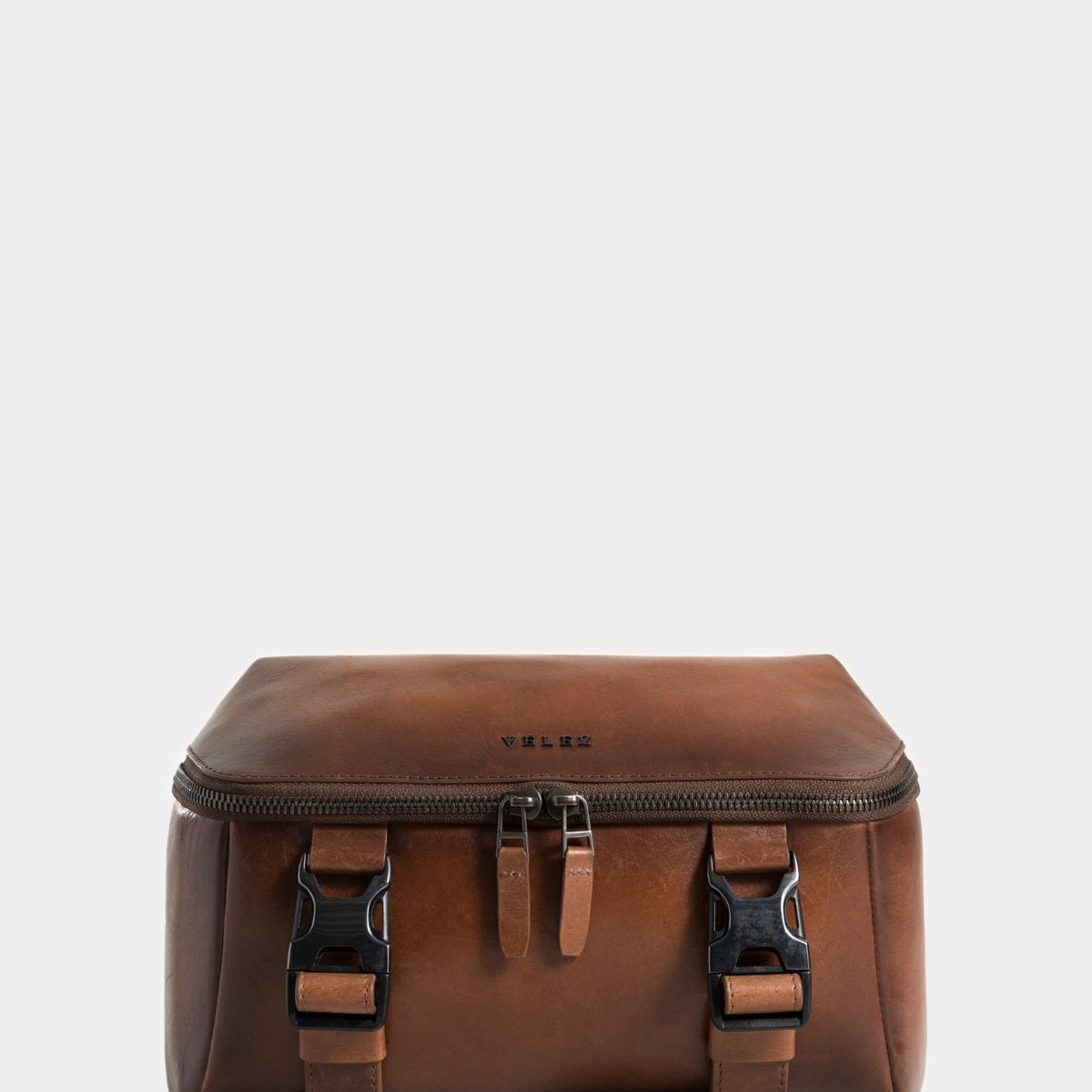 VELEZ - Vélez Riñonera Archaeology De Cuero Para Hombre Chapa Frontal