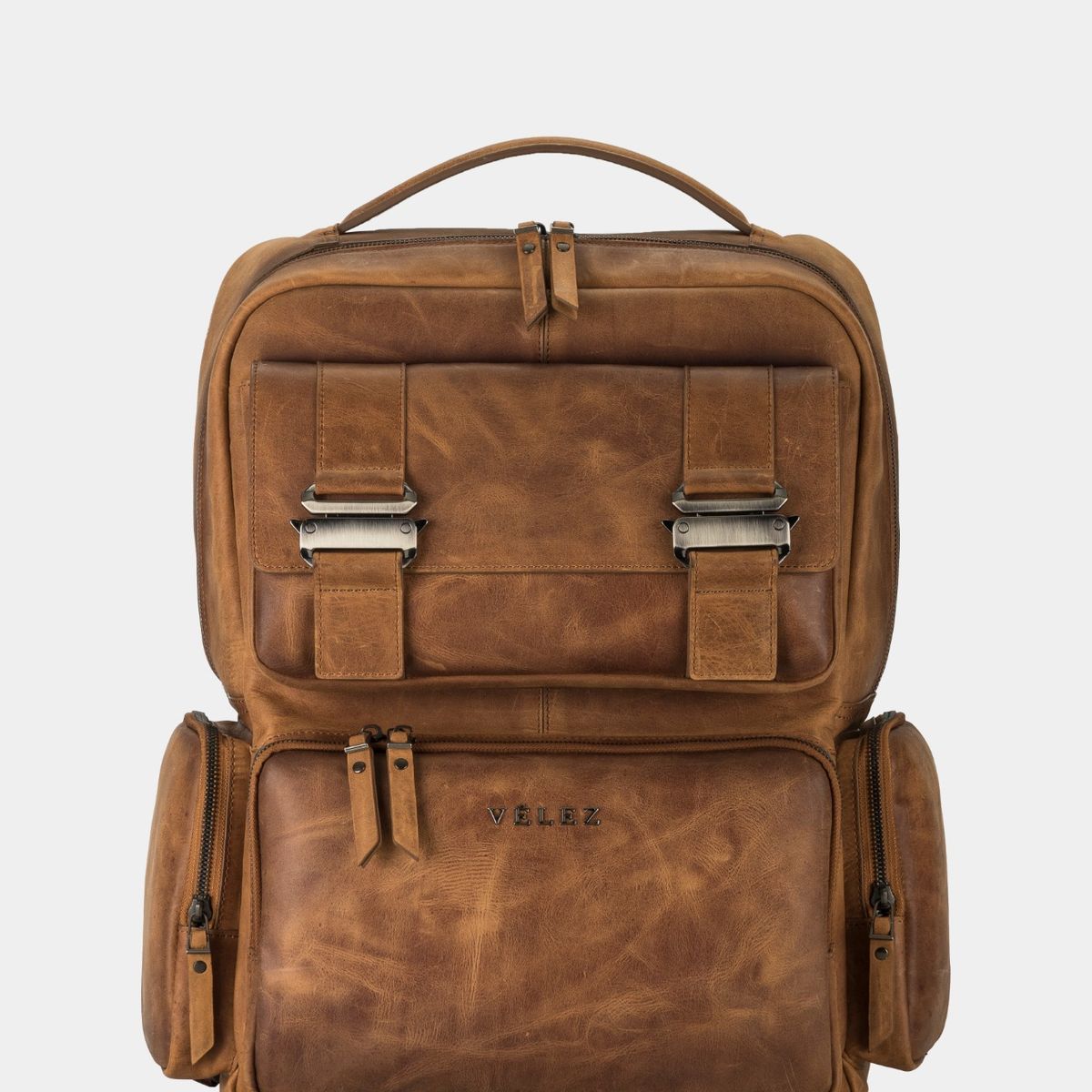 VELEZ - Vélez Morral Barceló Cuero Efecto Espazolado Hombre Chapas Frontales