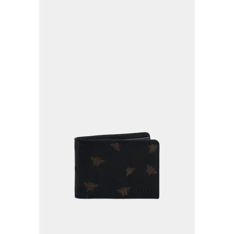 VELEZ - Vélez Billetera Hibiscus De Cuero Para Hombre Grabado Abeja
