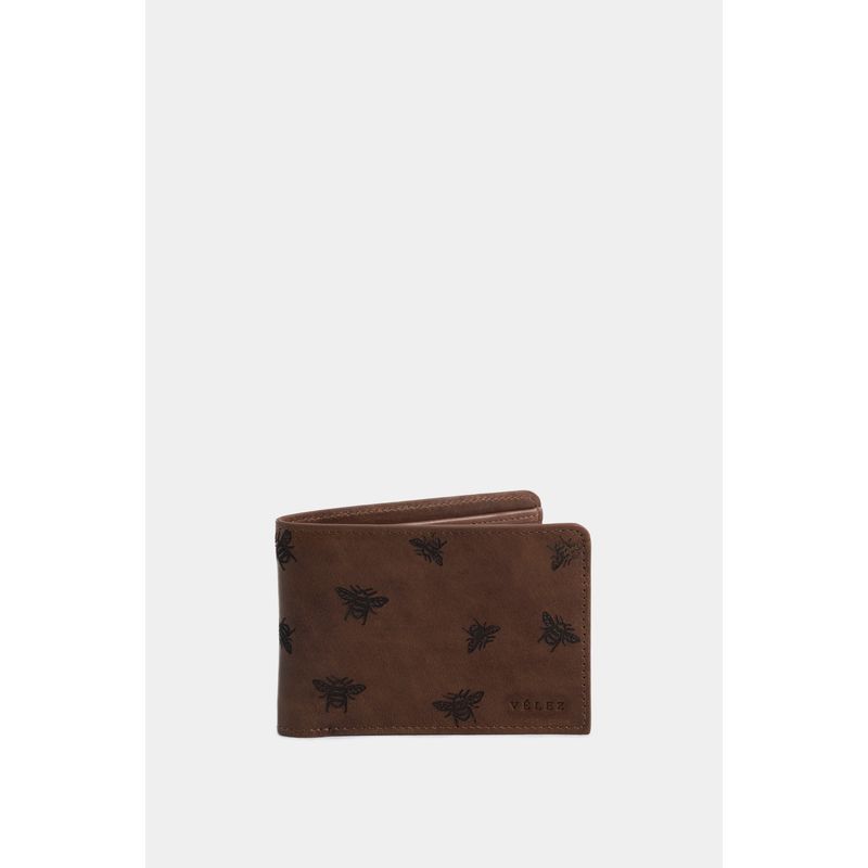 VELEZ - Vélez Billetera Hibiscus De Cuero Para Hombre Grabado Abeja