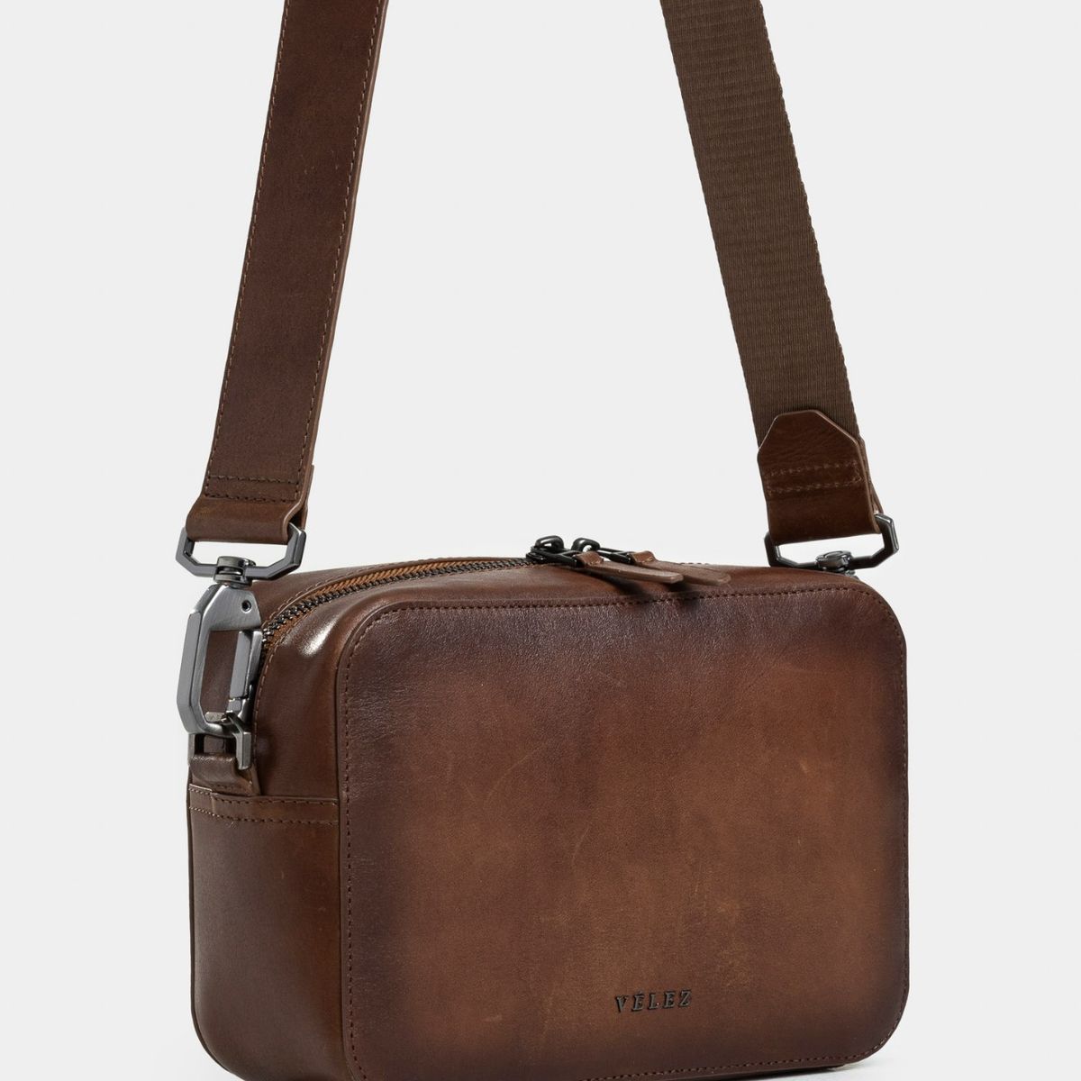 VELEZ - Vélez Manos Libres Monza De Cuero Para Hombre Acabado Artesanal