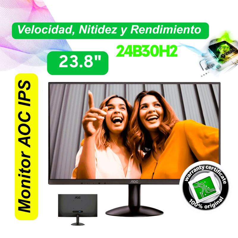 AOC - Monitor Aoc IPS 23.8" 24b30h2  Negro
