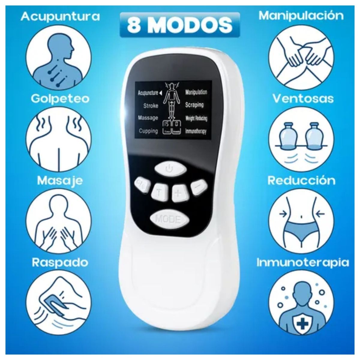 GENERICO - Gimnasia Pasiva Portátil Con Estimulador Muscular Y  2 Electrodos