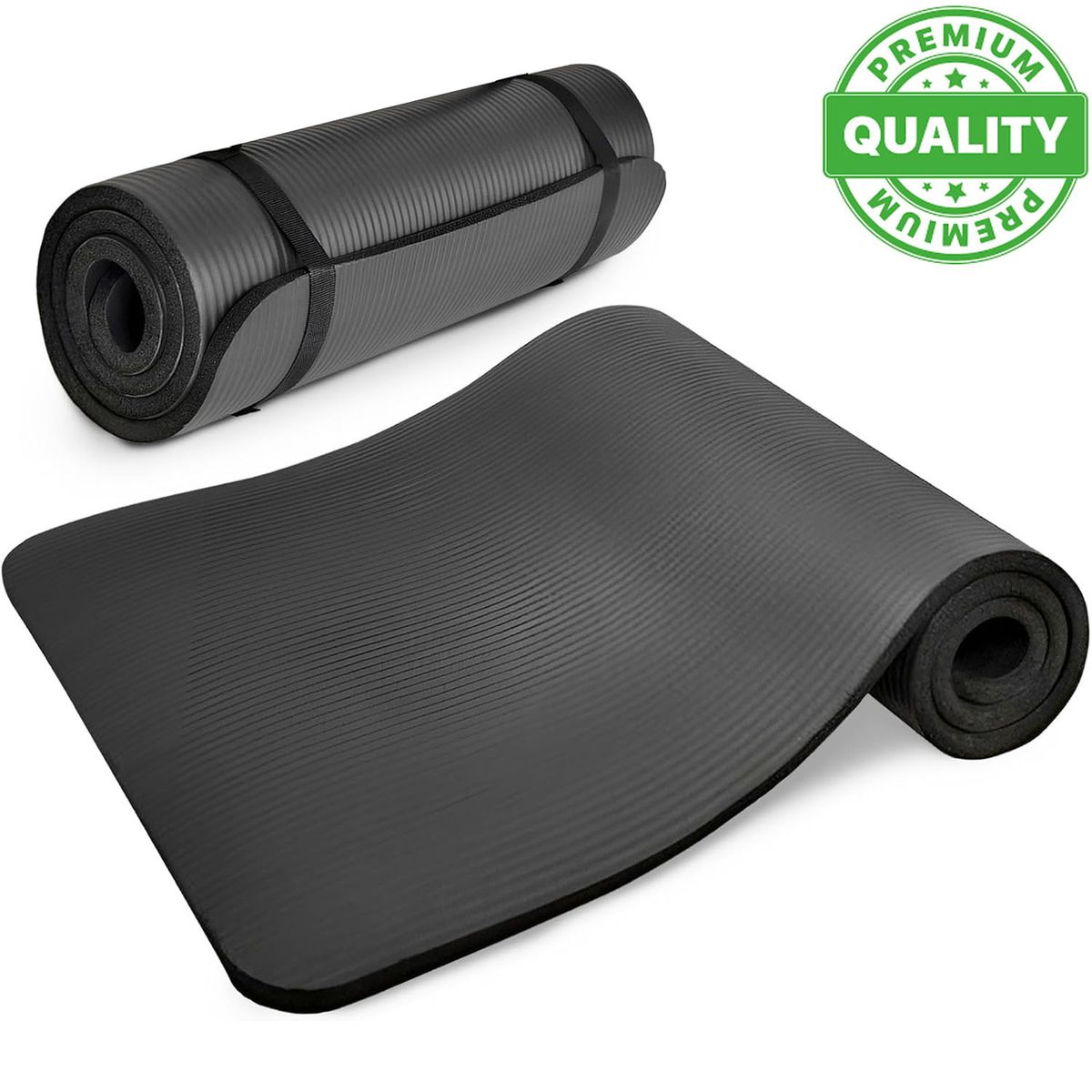 ONE PIXEL - Mat De Yoga Colchoneta Tapete Ejercicio 7mm Negro
