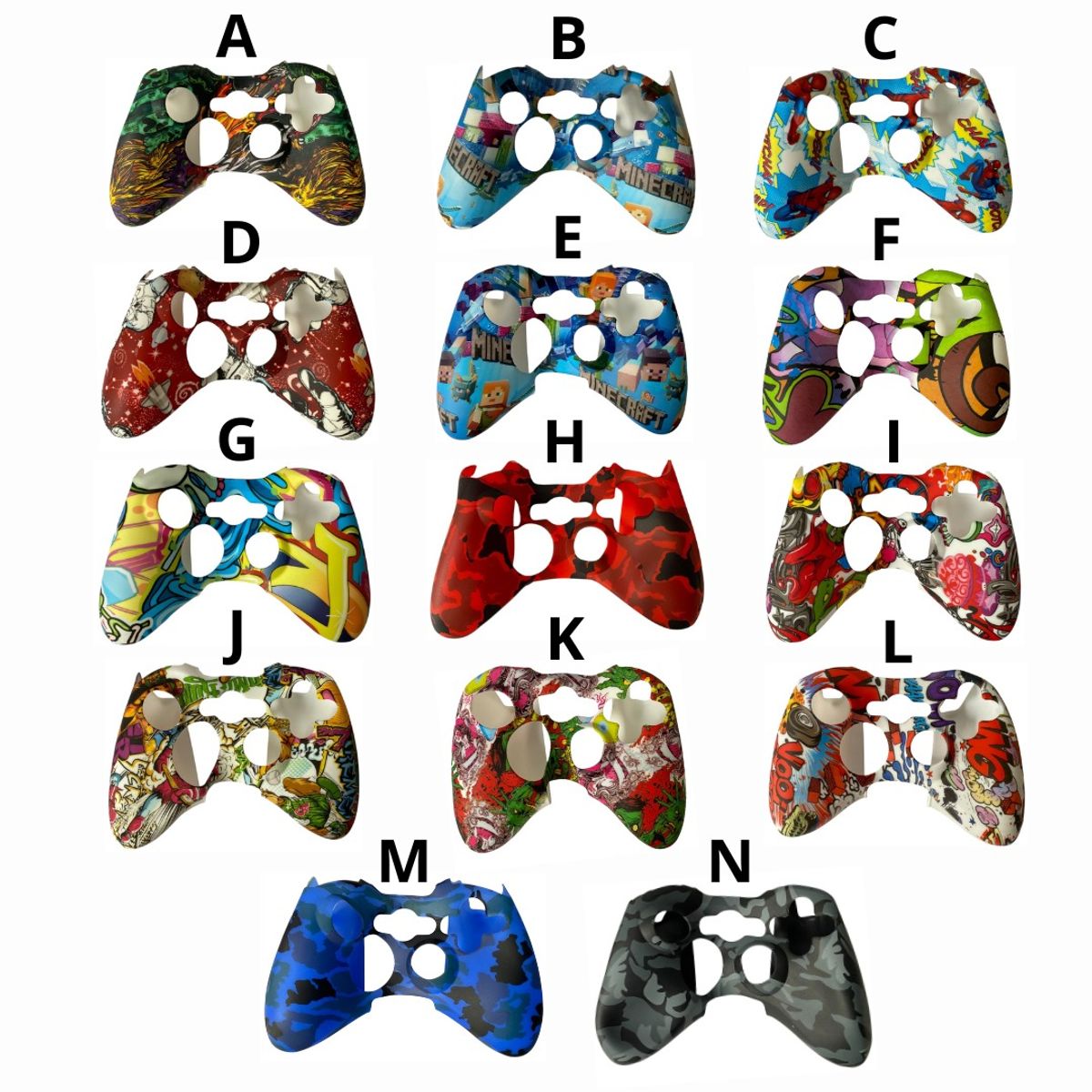 GENERICO - Silicona Protectora Diseño + 2 Grips Compatible Control Xbox 360