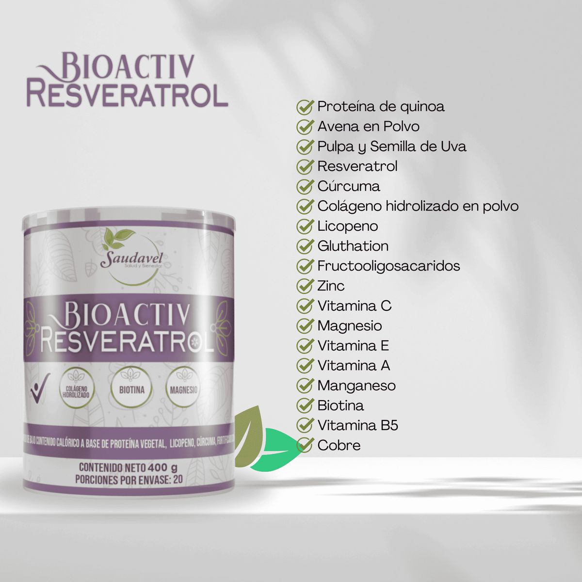 GENERICO - Resveratrol Bioactiv de Saudavel X 1u