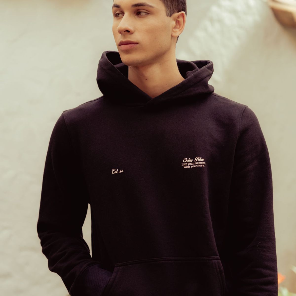 COLOR BLUE - Buzo Cerrado Con Chompa Y Estampados