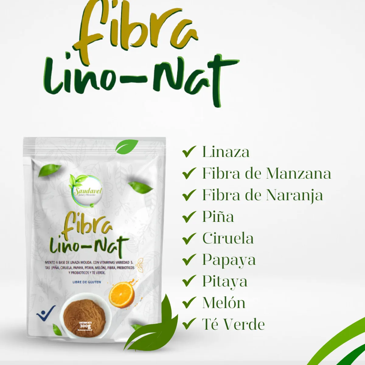 GENERICO - Fibra Natural con Linaza Lino Nat de Saudavel X 3u