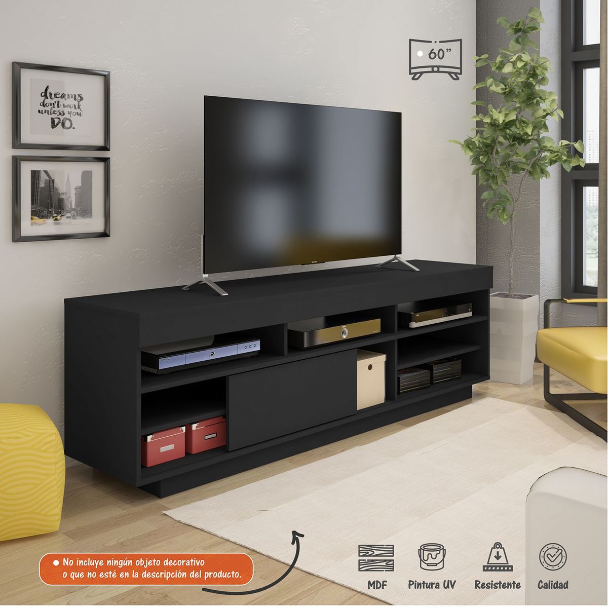 BERTOLINI - Mueble para Televisor Hasta 60 Pulgadas 180 x 56 x 41 cm  Bertolini